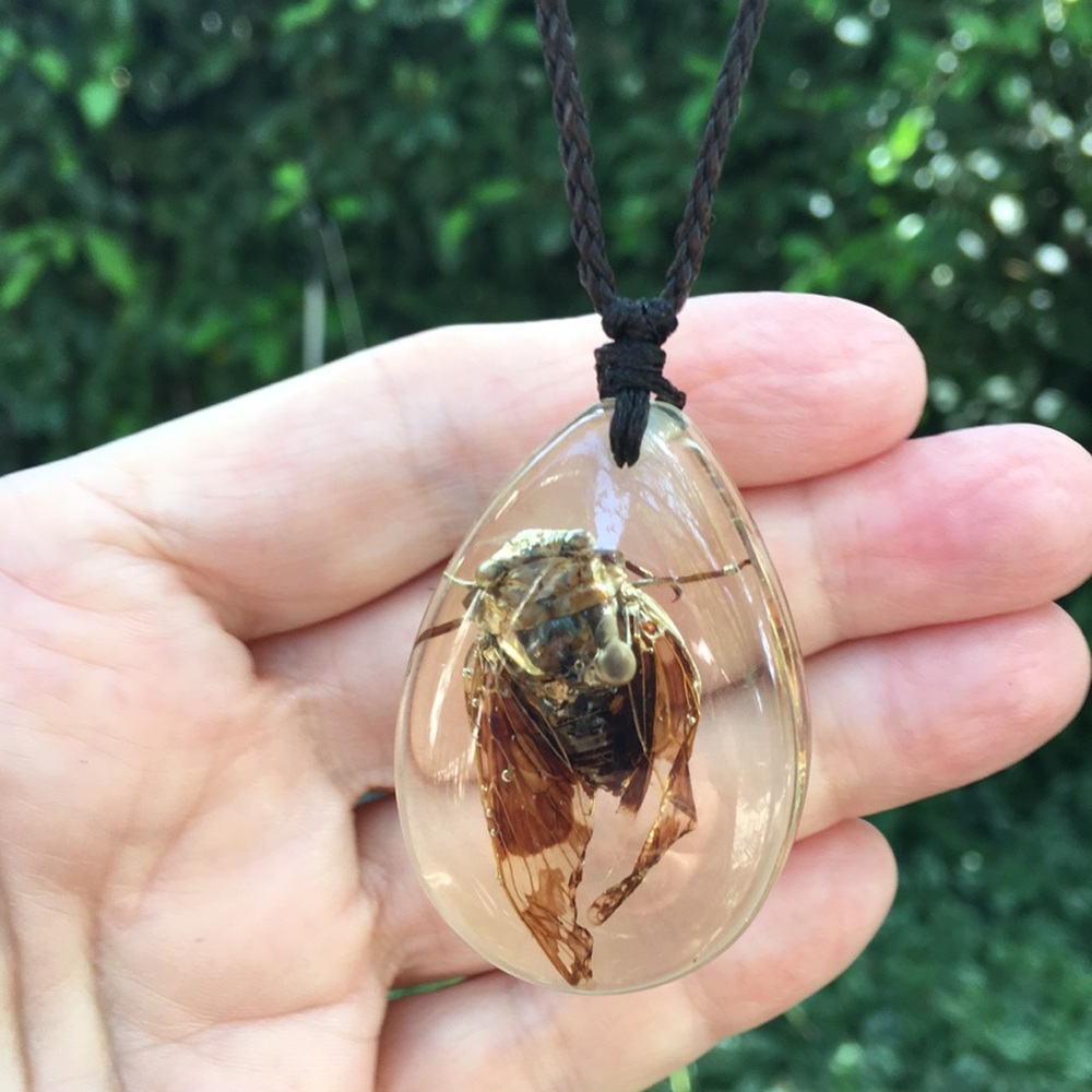 🐝 Unique Bee in Resin Pendant Necklace